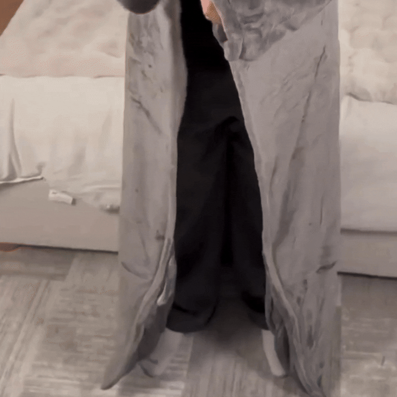 Westinghouse Electric Snuggle Throw Blankets with Foot Pocket, Wearable Heated Blanket with Sleeves, 6 Heating Levels & 2 to 10 Hours Heating Time Settings, 50 * 70"+18", Grey