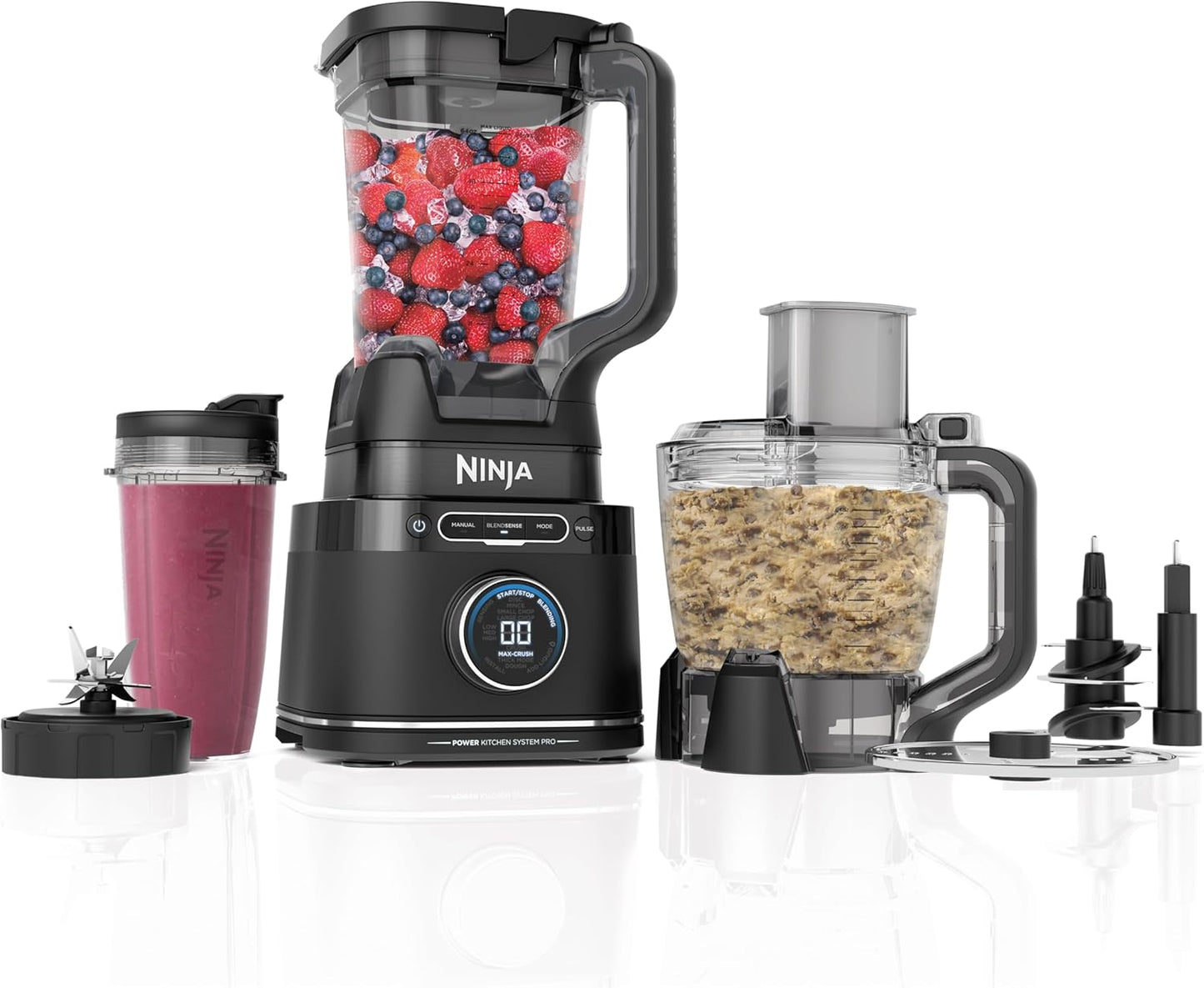 Ninja Mega Kitchen System, 1500W, 72 oz. Full-Size Blender & 8-Cup Food Processor with (2) 16 oz. To-Go Cups, Total Crushing Technology - Smoothies, Ice Crushing, Purees, Dough & More, Black, BL770