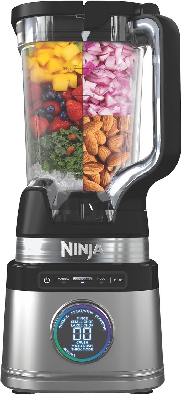 Ninja Mega Kitchen System, 1500W, 72 oz. Full-Size Blender & 8-Cup Food Processor with (2) 16 oz. To-Go Cups, Total Crushing Technology - Smoothies, Ice Crushing, Purees, Dough & More, Black, BL770